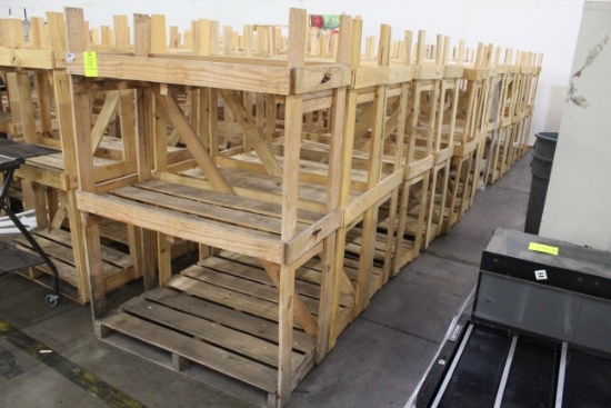 Large Group Of 4' Wide Wooden Merchandisers