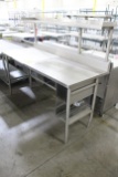 6' Stainless Steel/Polytop Table W/ Overshelf