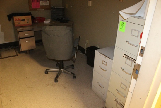 File Cabinets, Desk, Chair