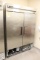 True Two Door Stainless Freezer (Missing Bottom Cover)