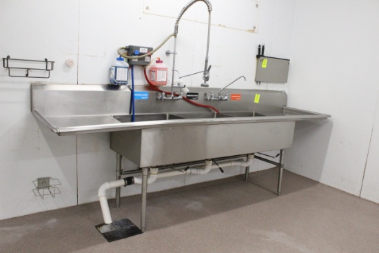John Boos Stainless Steel Three Compartment Sink
