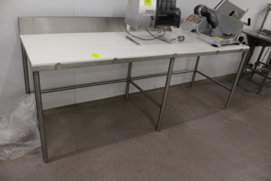 8' Polytop Table W/ Backsplash