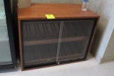 Wooden Cabinet W/ Locking Glass Doors
