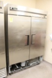 True Two Door Stainless Freezer (Missing Bottom Cover)