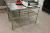 4' Stainless Steel Table On Wire Rack Base