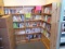 wooden bookshelves