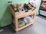 produce display stand, wooden