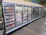 2011 Arneg freezer doors, 9 door run (5+4), w/ ele defrost