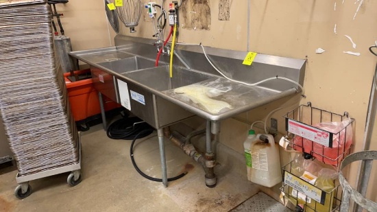 Stainless steel 2 compartment sink