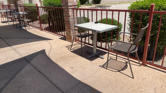 Patio tables and 4 chairs