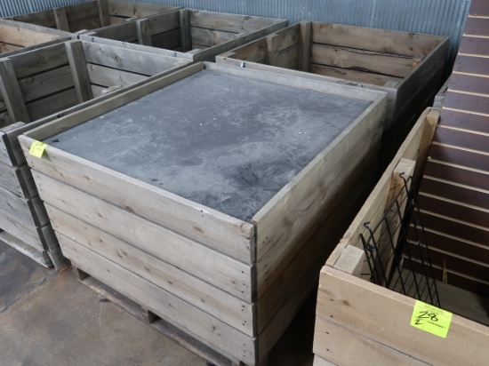 produce crates, on pallets