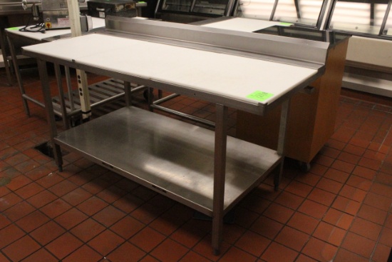 69" Polytop Table W/ Backsplash
