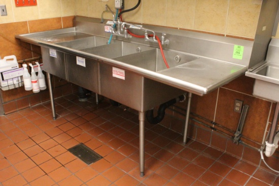 Stainless Steel Three Compartment Sink