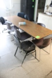 8' Folding Table W/ Assored Chairs