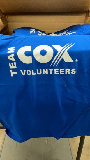 Box of Cox Volunteers T shirts.