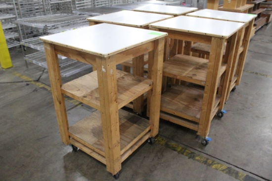 Portable Wooden Table W/ Storage