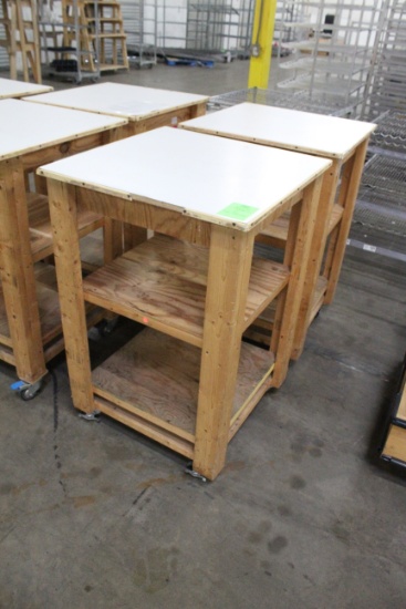 Portable Wooden Table W/ Storage