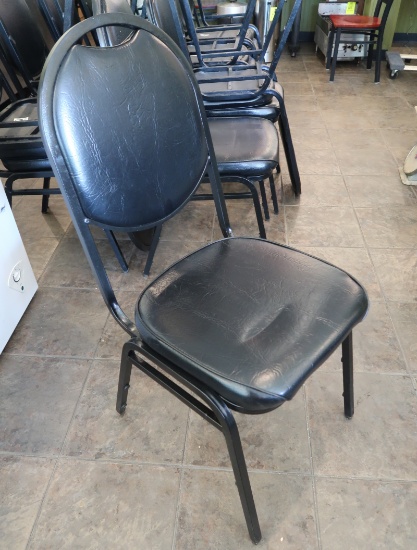 cushioned cafe chairs, w/ steel frame