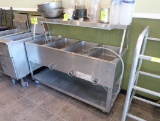 hot food service counter, w/ 4) full pan wells