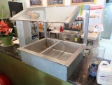 stainless salad bar w/ sneeze guard