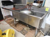 3-compartment sink w/ L drainboard