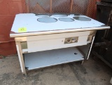 stainless steam table for soup pots, w/ 3) 8 3/8