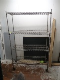 wire shelving unit, on casters