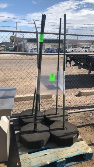 Steel Posts In Plastic Bases