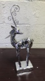 14” Silver Deer Statues