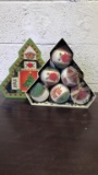 X-Mas Ornament Sets In Decorative Tree Boxes