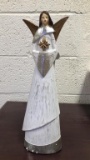 15” Weathered White Angel Statues
