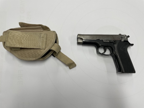 PISTOL, SMITH AND WESSON 915, 9MM (USA) WITH TAN HOLSTER AND MAGAZINE