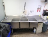 3-compartment sink w/ L & R drainboards