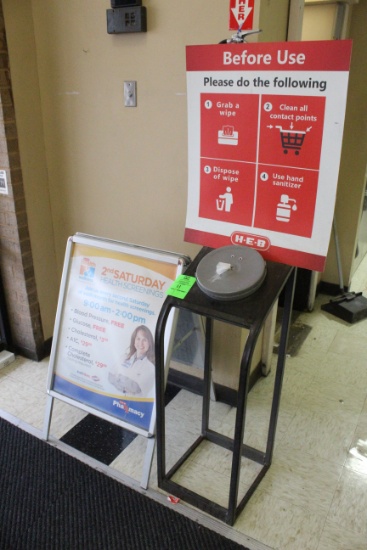 A-Frame And Sanitizing Wipe Dispenser