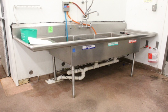 Stainless Steel Three Compartment Sink