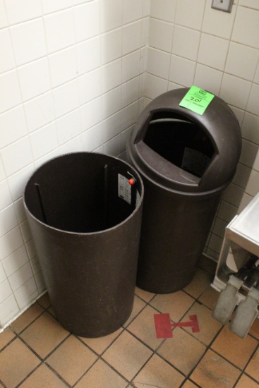 Torpedo Trash Cans (One Missing Lid)