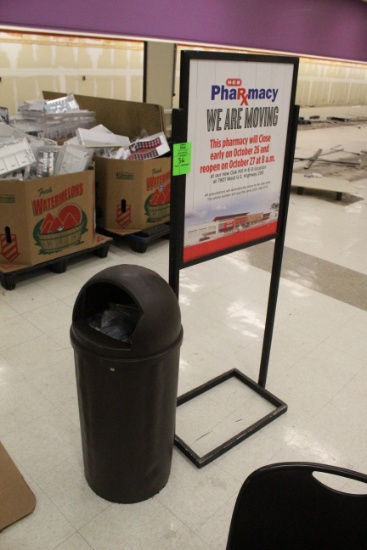 Sign Frame And Torpedo Trash Can