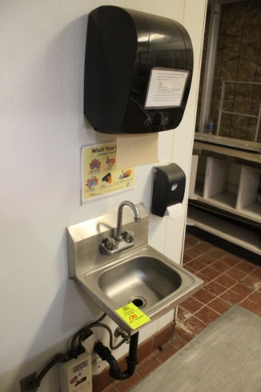 Hand Sink W/  Soap And Paper Towel Dispenser