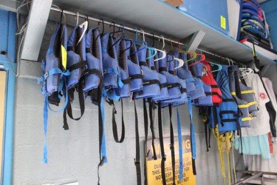Group Of Assorted Sized Life Vests