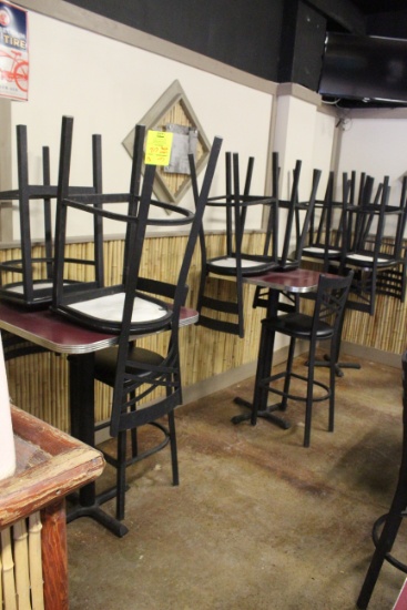 (3) Bar Height Tables And (10) Chairs