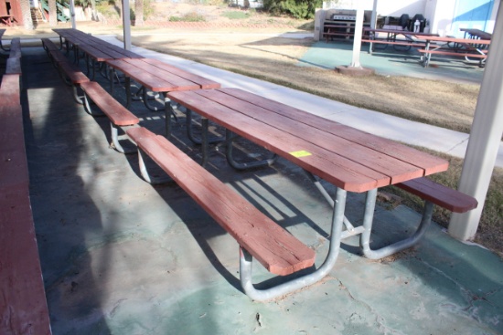 96" x 59" x 30" Wooden Picnic Table W/ Metal Frame