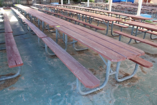 96" x 59" x 30" Wooden Picnic Table W/ Metal Frame
