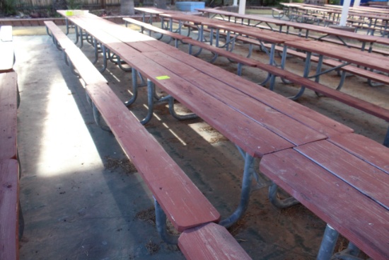 96" x 59" x 30" Wooden Picnic Table W/ Metal Frame