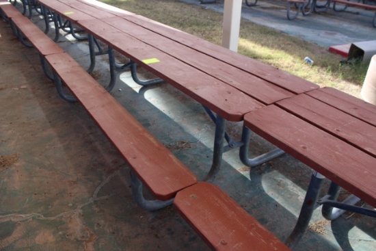 96" x 59" x 30" Wooden Picnic Table W/ Metal Frame