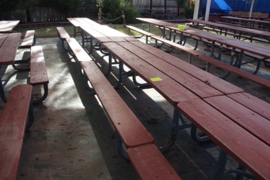 96" x 59" x 30" Wooden Picnic Table W/ Metal Frame