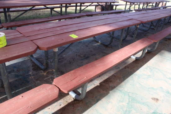 96" x 59" x 30" Wooden Picnic Table W/ Metal Frame
