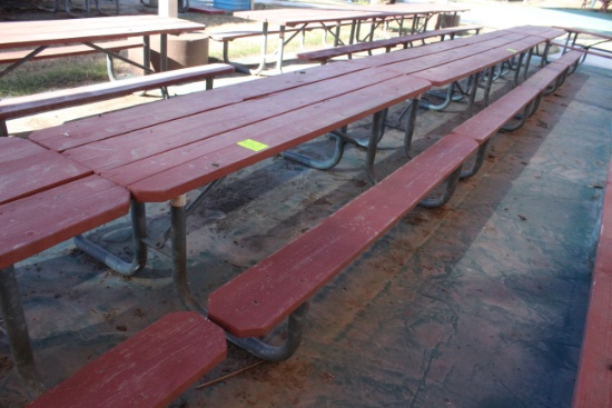 96" x 59" x 30" Wooden Picnic Table W/ Metal Frame