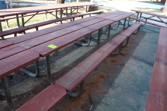 96" x 59" x 30" Wooden Picnic Table W/ Metal Frame