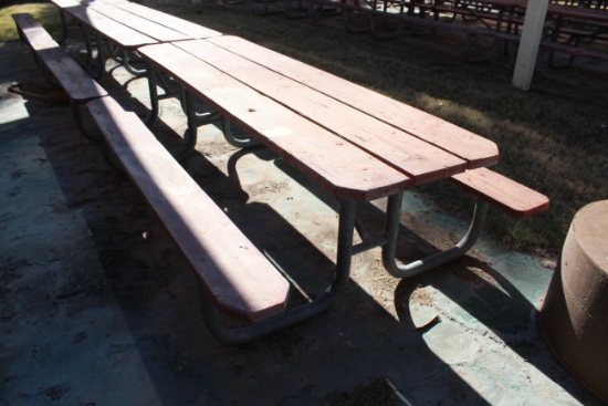 96" x 59" x 30" Wooden Picnic Table W/ Metal Frame