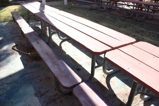 96" x 59" x 30" Wooden Picnic Table W/ Metal Frame